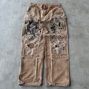 Vintage Y2K Carhartt brown double knee work wear carpenter pants